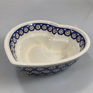 Bolesławiec Polish Pottery Heart Stoneware Bowl 5.5 x 2.25"